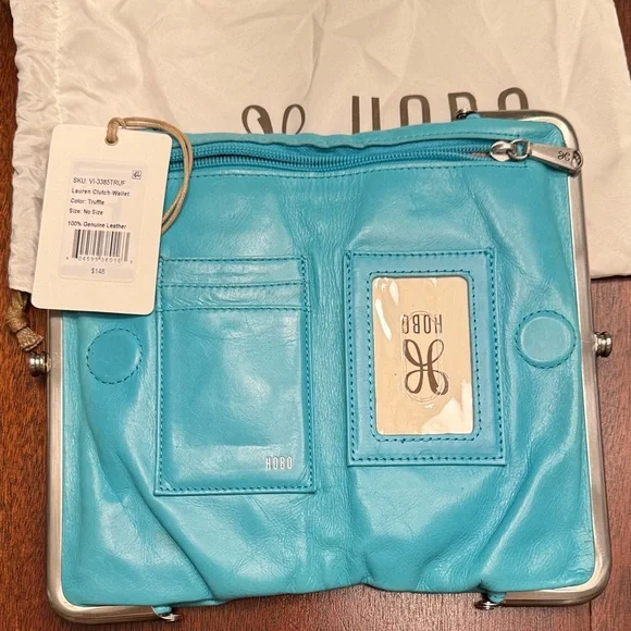 HOBO Turquoise Leather Clutch Wallet - Picture 2 of 4